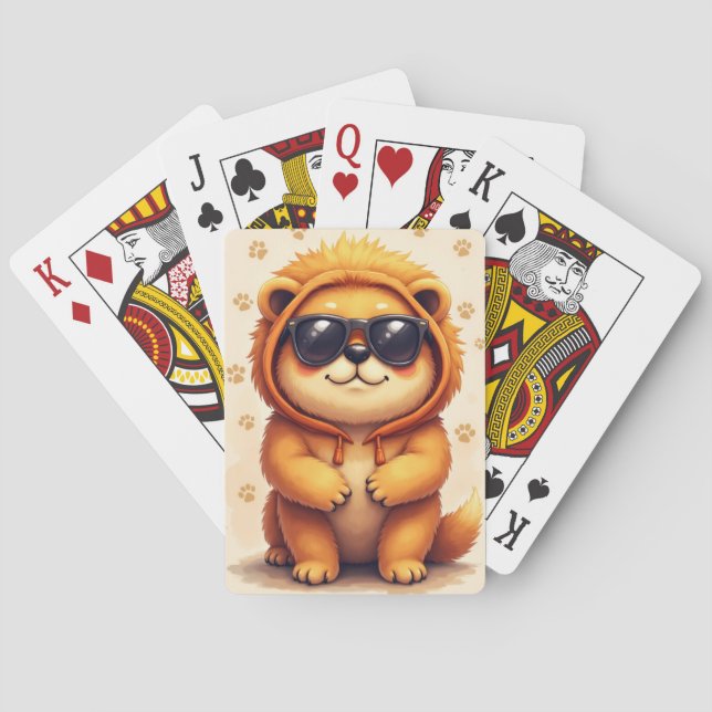 Rolig Chow Chow Kawaii Hund Casinokort (Baksidan)