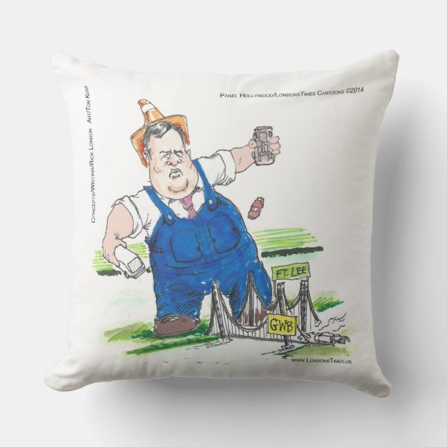 Rolig Chris Christie På Bomullskastkudde Kudde (Framsida)