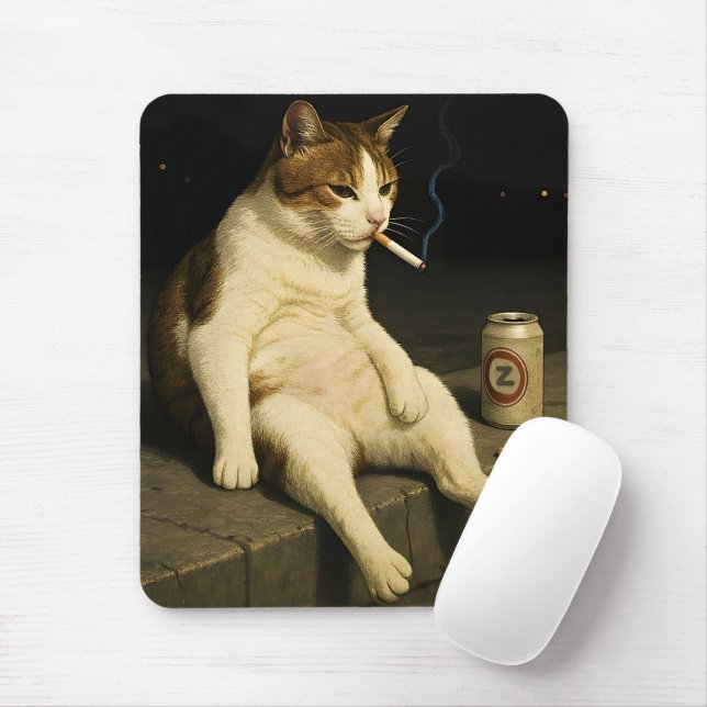 Rolig Cigarettratt Katt Gen Z Meme Musmatta (Med mus)