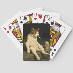 Rolig Cigarettrullande Katt Gen Z-Meme Casinokort