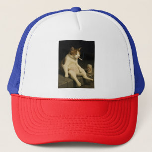 Rolig Cigarettrullande Katt Gen Z-Meme Keps