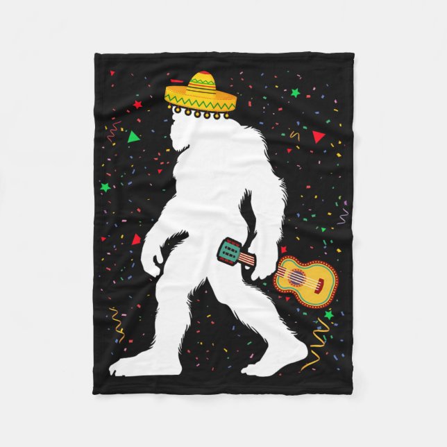 Rolig Cinco De Mayo Bigfoot Mexikansk Gitarr - Cin Fleecefilt (Framsidan)