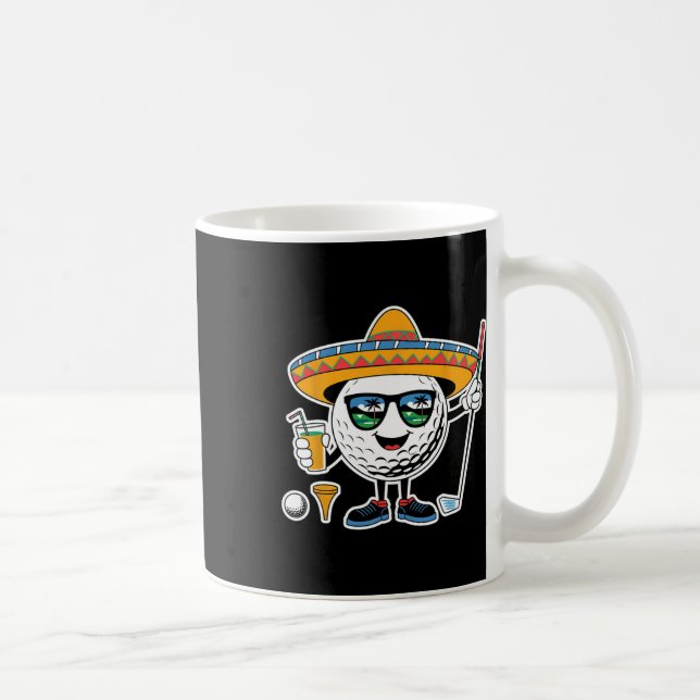 Rolig Cinco De Mayo Golfboll Med Sombrero Margar Kaffemugg (Höger)