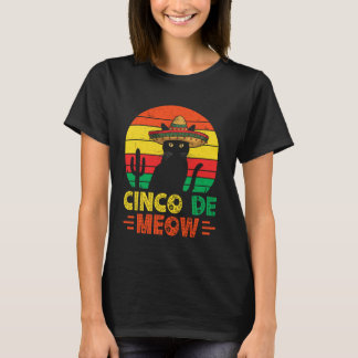 Rolig Cinco De Mayo Katt Cinco De Meow T Shirt