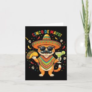 Rolig Cinco De Mayo Katt Taco Margarita Sombrero Kort