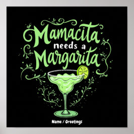 Rolig Cinco De Mayo Mamacita Behöver En Margarita Poster