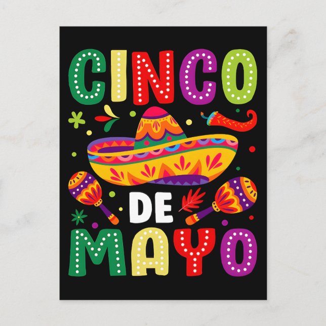 Rolig cinco de mayo mexikansk  helg vykort (Framsida)