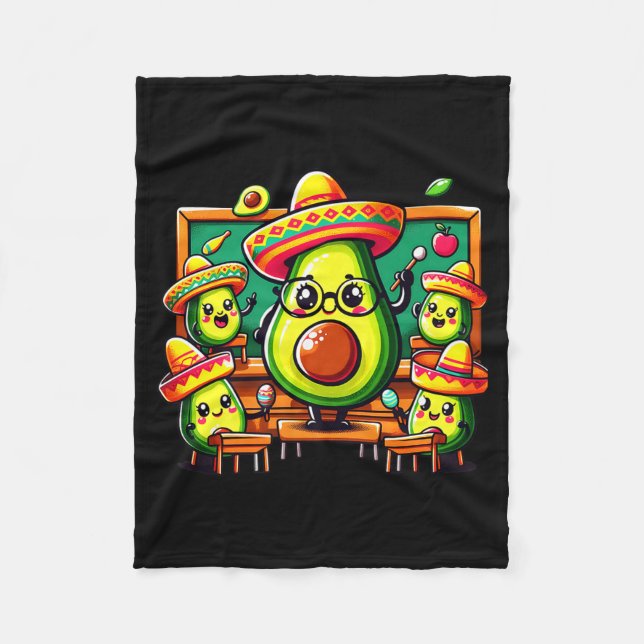 Rolig cinco de mayo söt avokado lärare &Funn Fleecefilt (Framsidan)