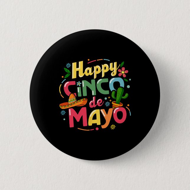 Rolig Cinco De Mayo Tröja Låter Fiesta Squad 5 De  Knapp (Framsida)