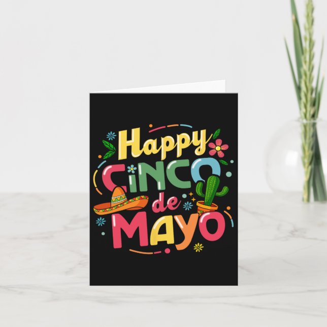 Rolig Cinco De Mayo Tröja Låter Fiesta Squad 5 De  Kort (Framsida)