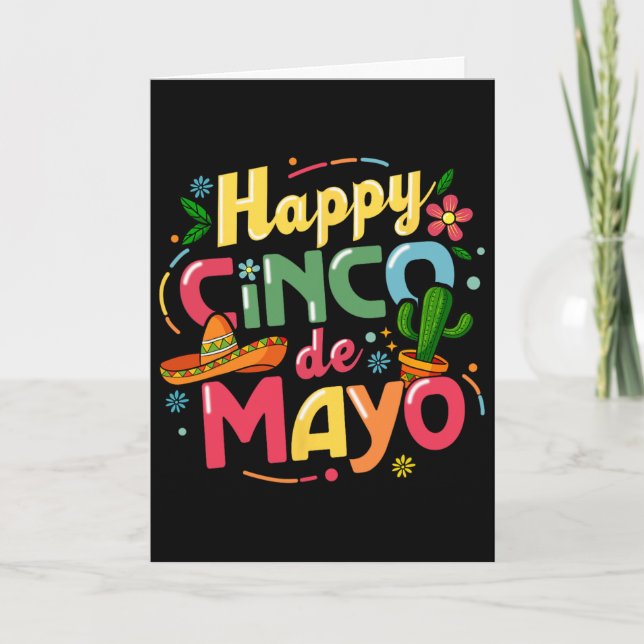 Rolig Cinco De Mayo Tröja Låter Fiesta Squad 5 De  Kort (Framsida)