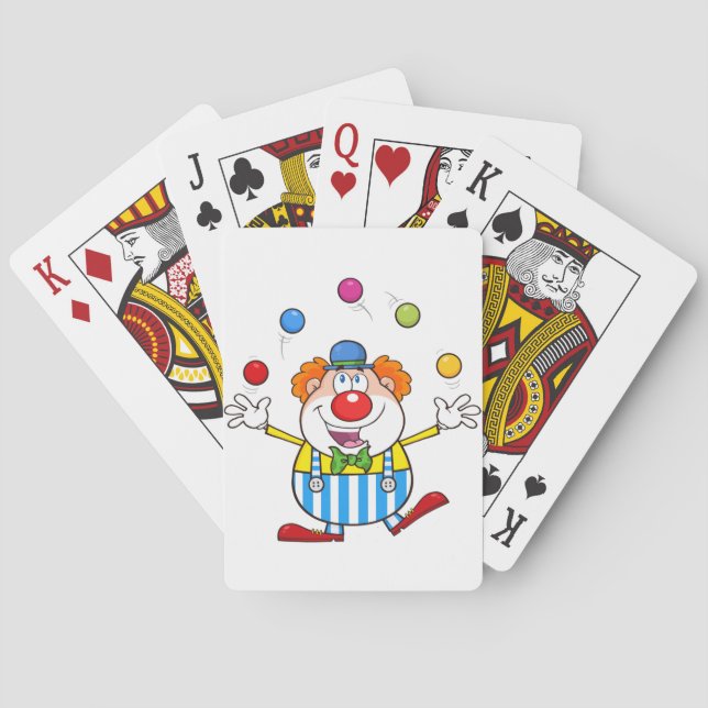 Rolig Cirkusclown jonglerar bollar Kortlek (Baksidan)