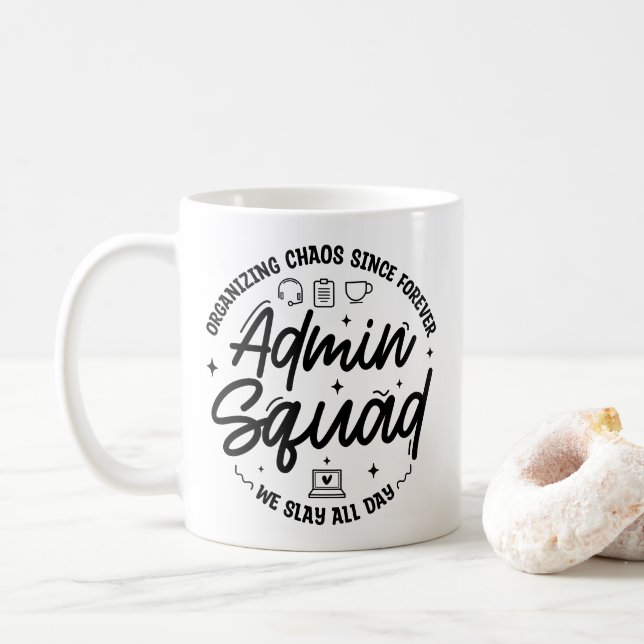 Rolig Citat Admin Prof Dag Team Organiserar Kaos Kaffemugg (Med munk)