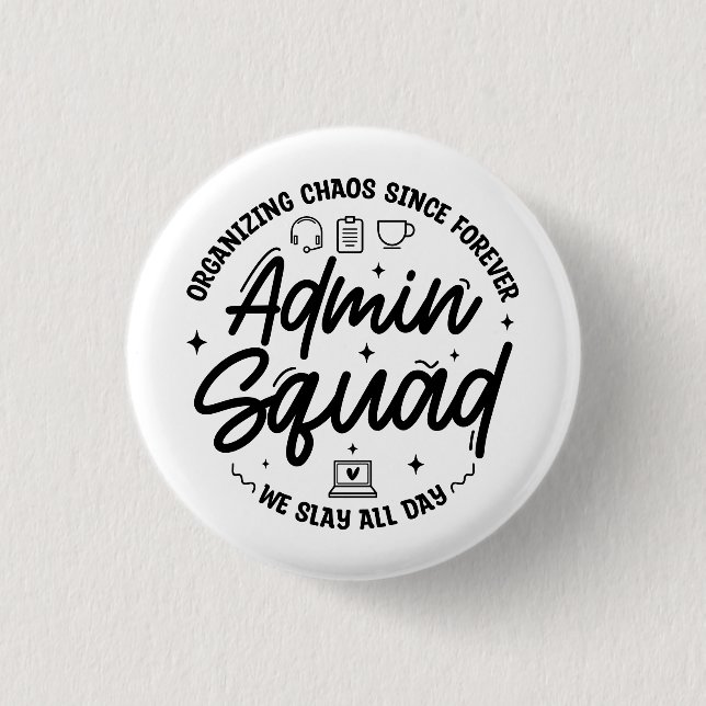Rolig Citat Admin Prof Dag Team Organiserar Kaos Knapp (Framsida)
