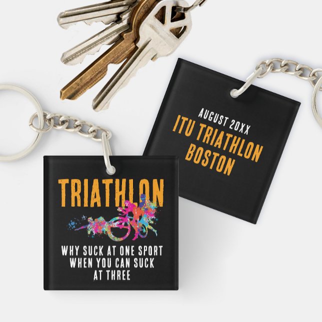 Rolig Citat Färgrik Orange Triathlonstänk (Skapare uppladdad)