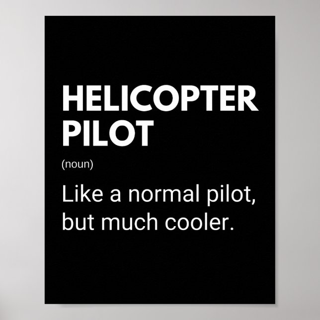 Rolig Citat För Helikopterpilot Poster (Framsidan)