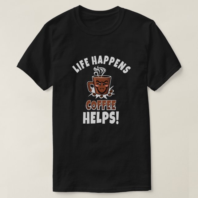 Rolig Citat för Kaffeälskare T Shirt (Design framsida)