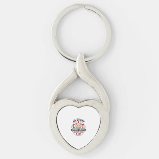 Rolig Citat för Kattägare Vintage Gravyr Design_1 Twisted Heart Silverfärgad Nyckelring
