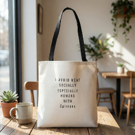 Rolig citat humoristisk svart-vit typografisk tygkasse