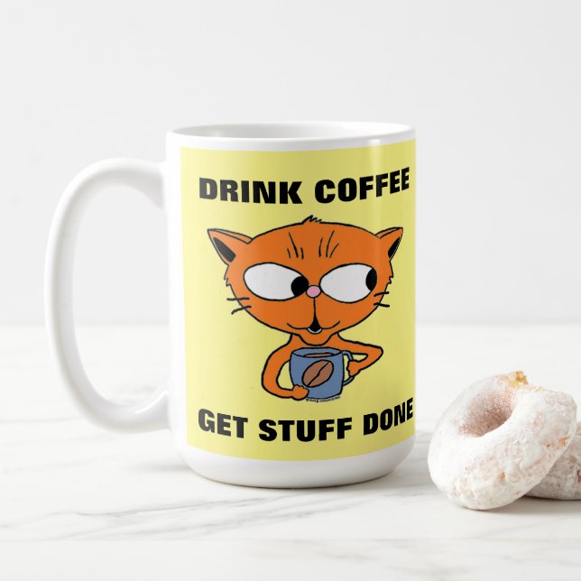 Rolig Citat Katt Kaffemugg (Med munk)