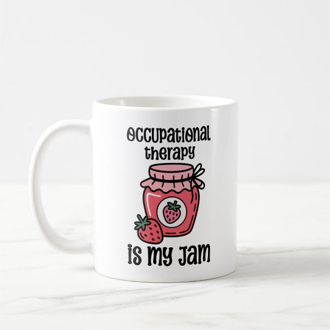 Rolig Citat om Arbetsterapi Kaffemugg (Vänster)
