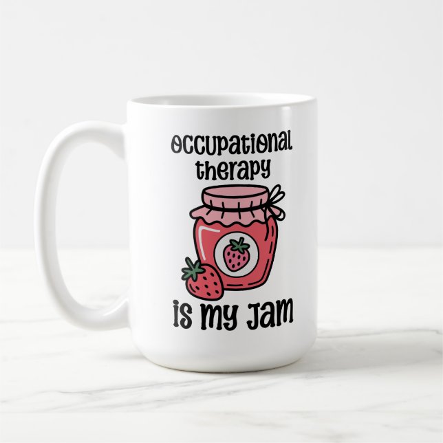 Rolig Citat om Arbetsterapi Kaffemugg (Vänster)