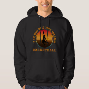 Rolig Citat om Basket Vintage Silhuett Spelare Hoodie