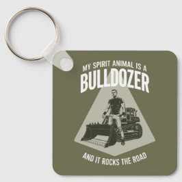 Rolig Citat Om Bulldozerförare Minimalistisk Vinta Nyckelring
