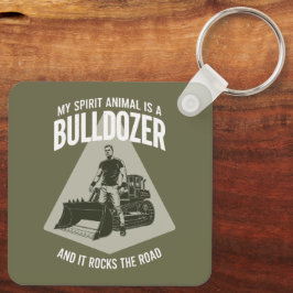 Rolig Citat Om Bulldozerförare Minimalistisk Vinta Nyckelring