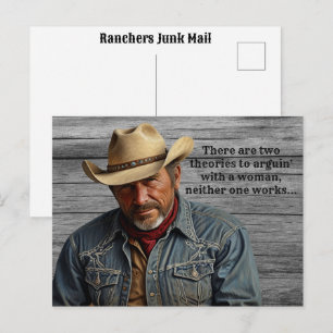 Rolig Citat om Cowboy Ranchägare Bondgård Landsbyg Vykort