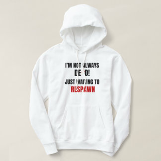 Rolig citat om datorspelsåteruppståndelse i svart hoodie