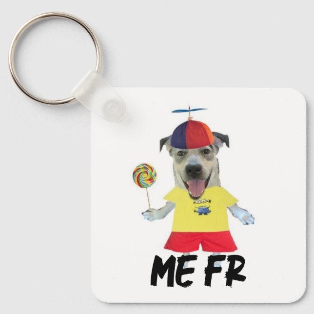 Rolig citat om hund propeller hatt nyckelring (Framsida)