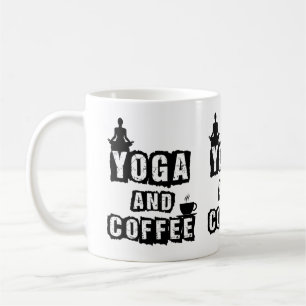 Rolig Citat om Yoga och Kaffe för Välbefinnande Kaffemugg