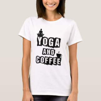 Rolig Citat om Yoga och Kaffe för Välbefinnande T Shirt