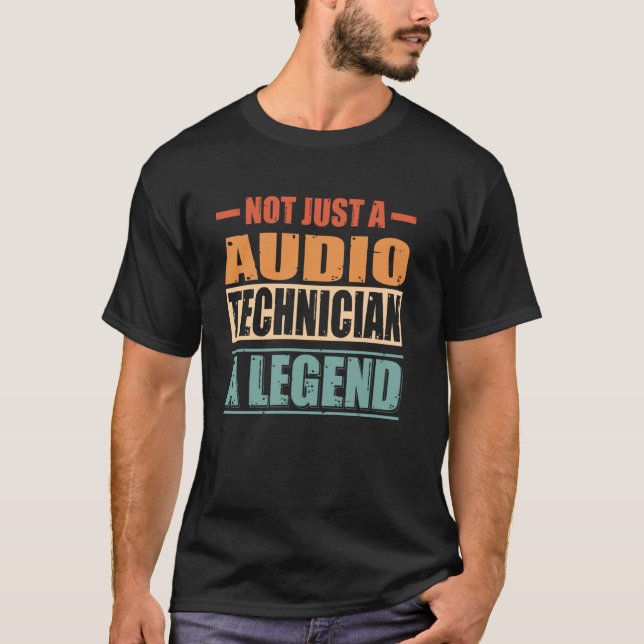 Rolig Citat Retro Ljudtekniker T Shirt (Framsida)