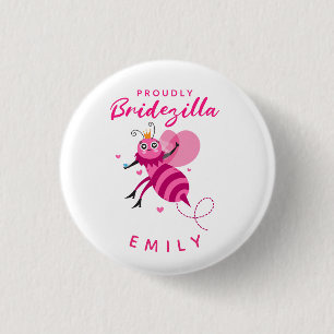 Rolig Citat Stolt Bridezilla Drottning Bee Tecknad Knapp