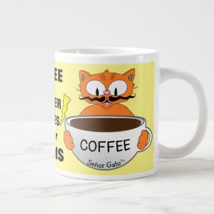 Rolig Citat Tecknad Katt Jumbo Mugg