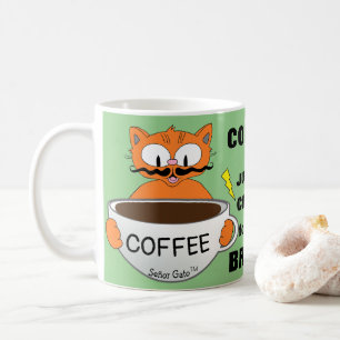 Rolig Citat Tecknad Katt Kaffemugg