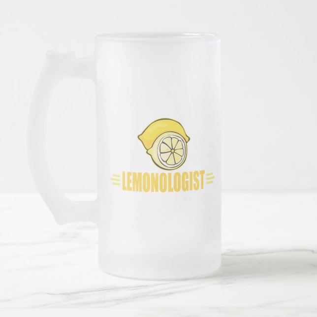 Rolig citron frostat ölglas (Vänster)