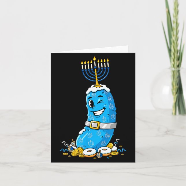 Rolig Ckle Dreidel Menorah Hanukkah Barn Kvinnor M Kort (Framsida)