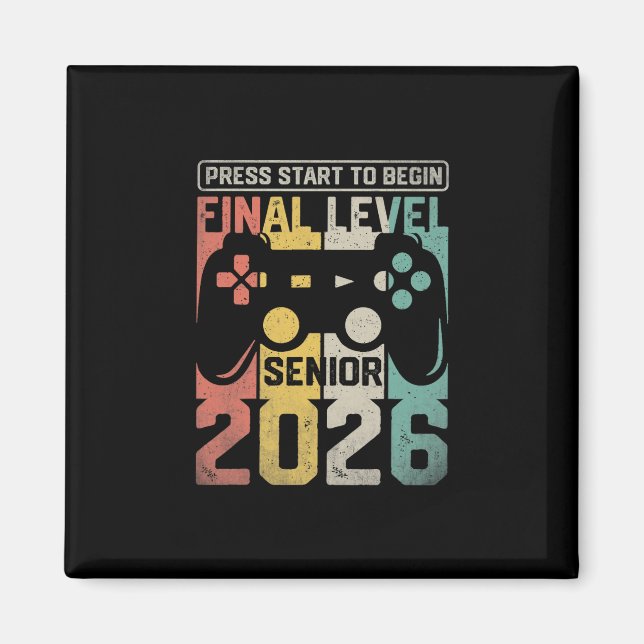 Rolig Cl Av 2026 Gamer Senior 2026 Design  Magnet (Framsidan)