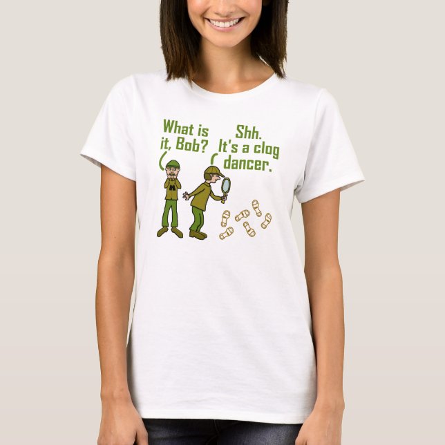 Rolig Clogger fotstegtecknad T-shirt (Framsida)