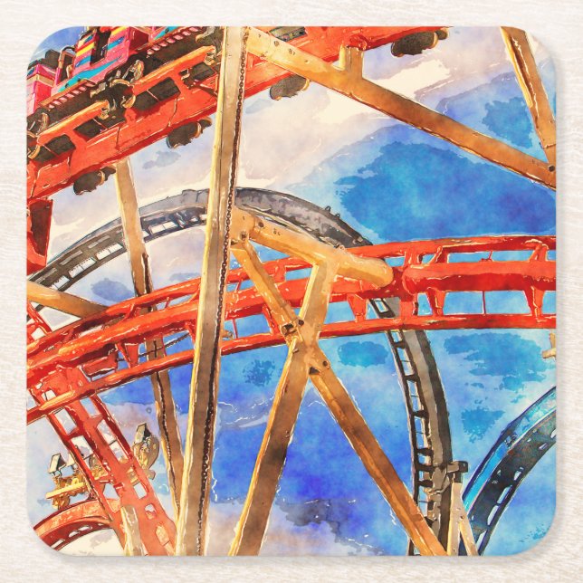rolig coaster-handväska underlägg papper kvadrat (Framsidan)