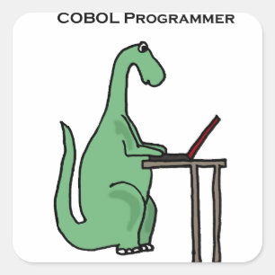 Rolig COBOL programmerareDinosaur Fyrkantigt Klistermärke
