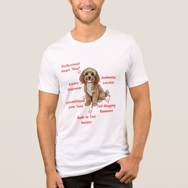 Rolig Cockapoo Anatomi - Unik Alla Hjärtans Dagspr T Shirt (Framsida)
