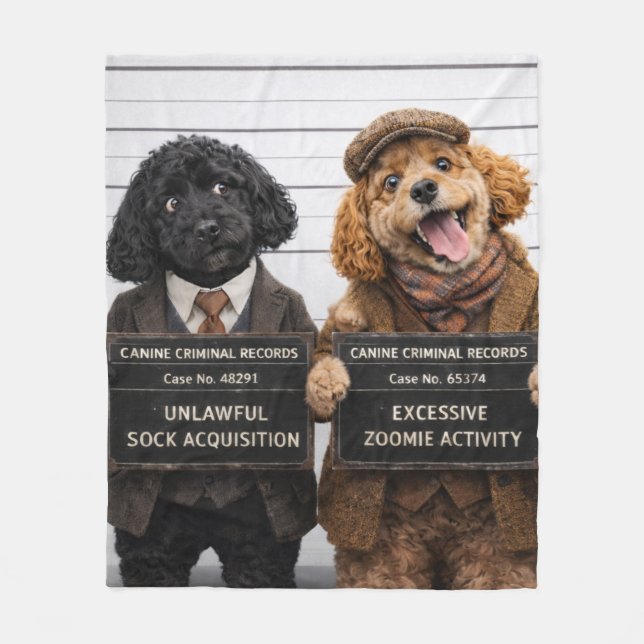 Rolig Cockapoo-filtdräkt | Present till hundägare Fleecefilt (Framsidan)
