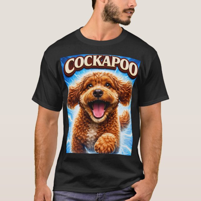 Rolig Cockapoo Hundälskare Present T-Shirt  (Framsida)