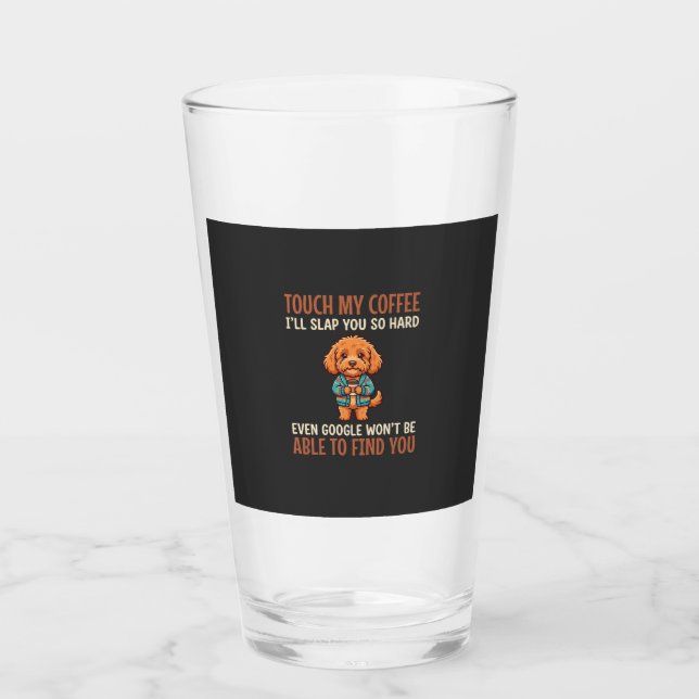 Rolig Cockapoo Kaffeälskare Glaskopp (Framsida)