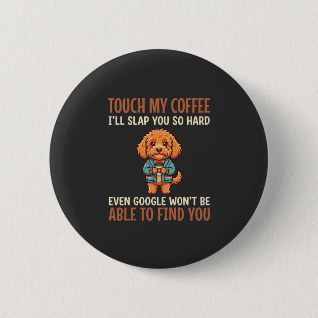Rolig Cockapoo Kaffeälskare Knapp (Framsida)