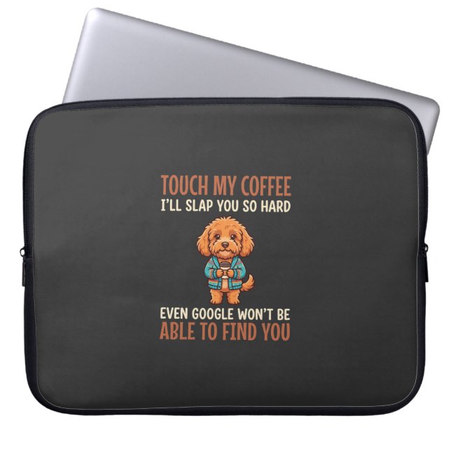 Rolig Cockapoo Kaffeälskare Laptop Fodral (Framsidan)